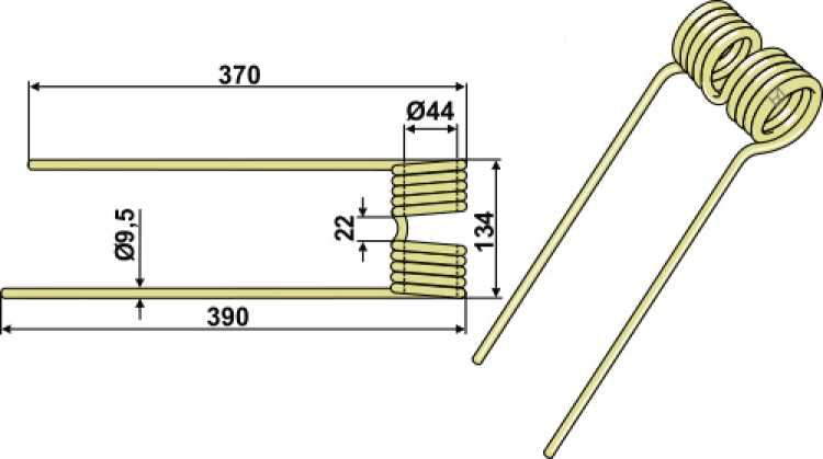 Heuwenderzinken Ø9,5 - links